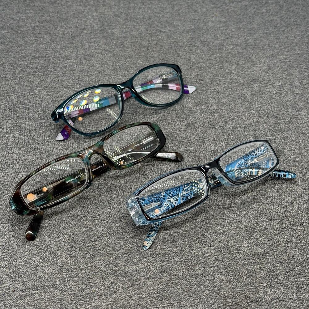 Women's Patterned Reading Glasses Lot 3pc Mixed Strength Variety +1.50 +3.00